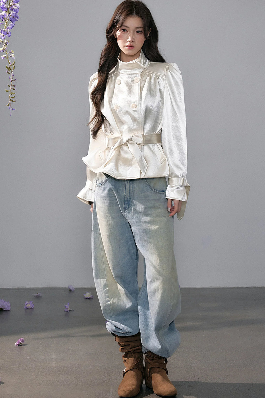 Wide-Leg Straight Jeans
