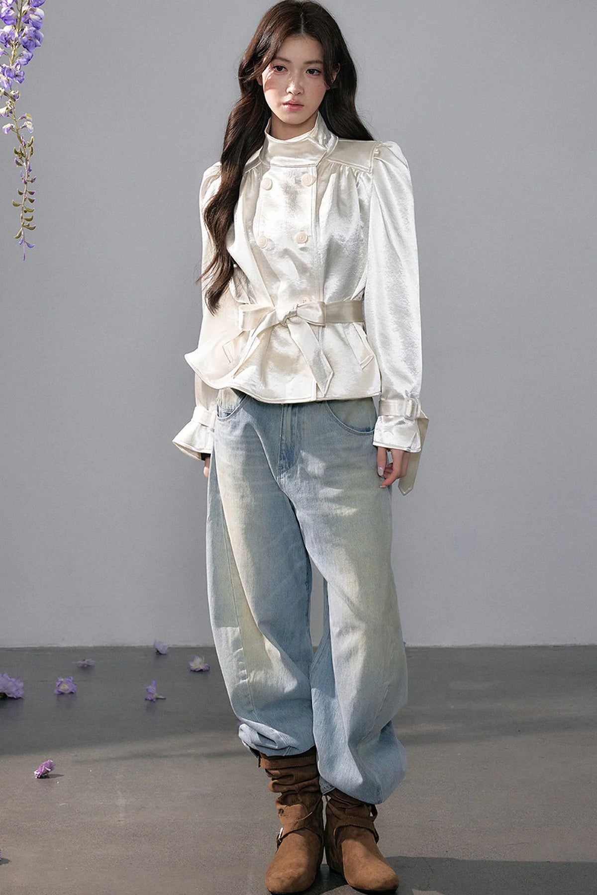 Wide-Leg Straight Jeans