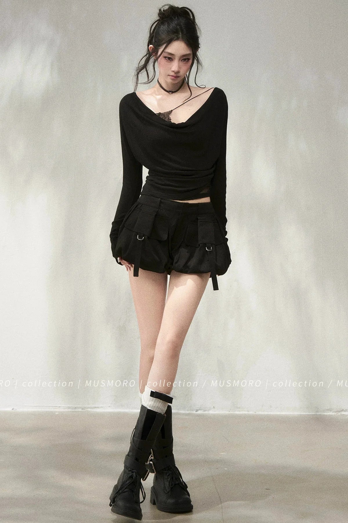 Vintage Puff Cargo Skirt Pants