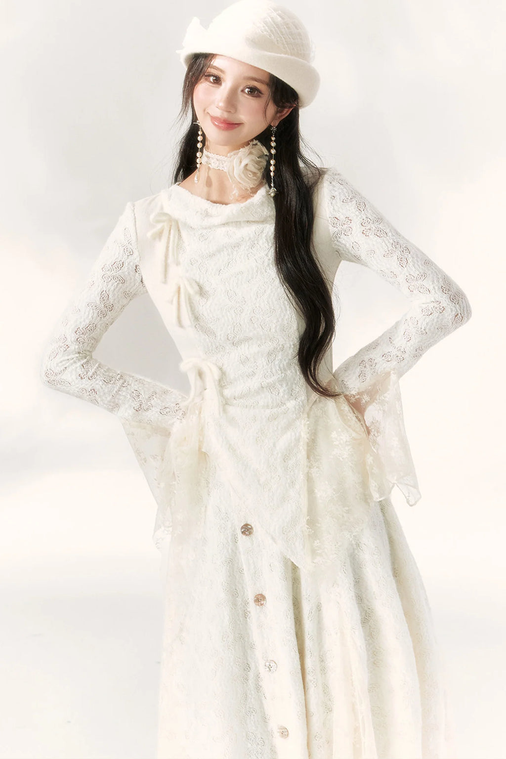 Butterfly Dream Knit Layered-Look and Skirt Set-Up