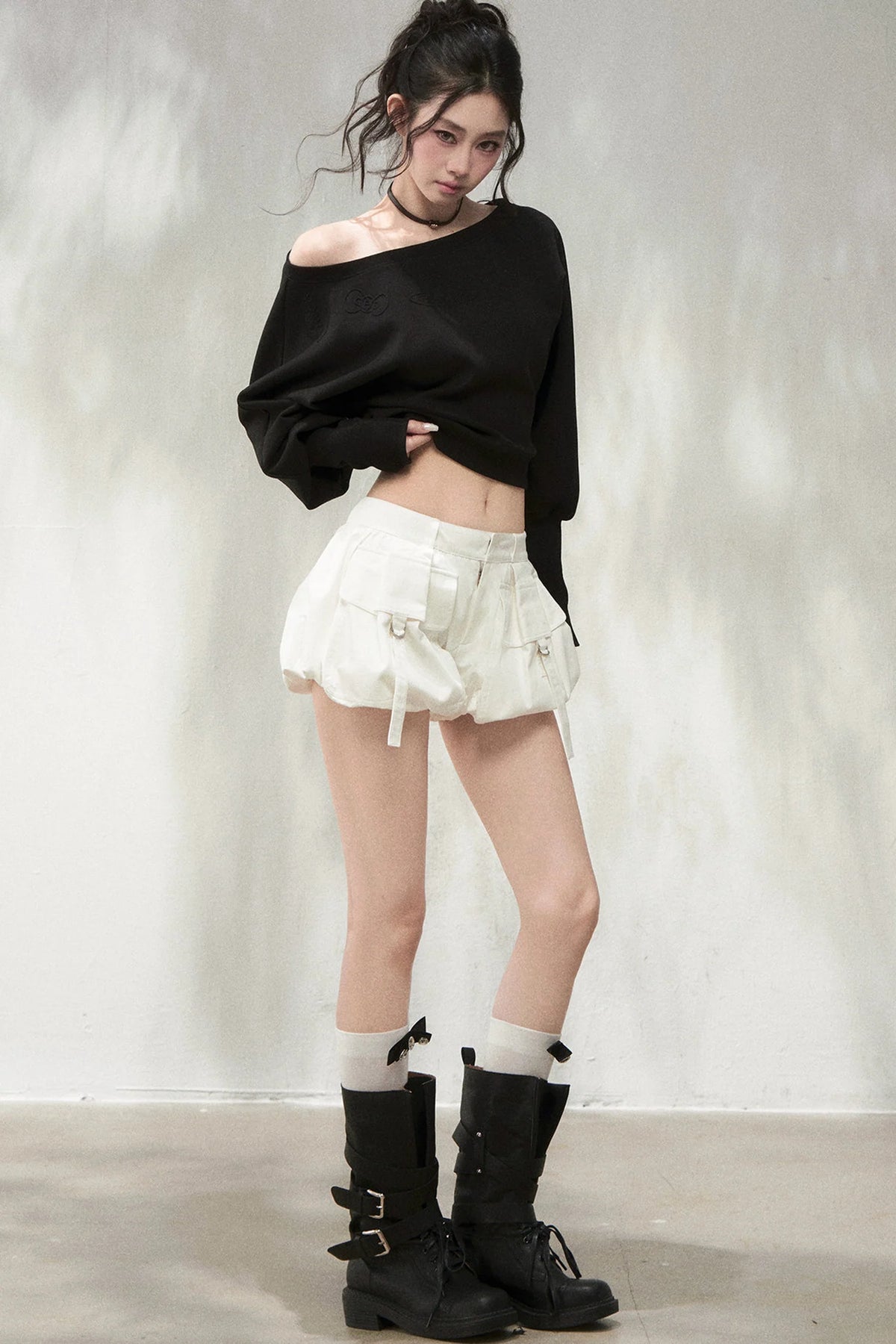 Vintage Puff Cargo Skirt Pants