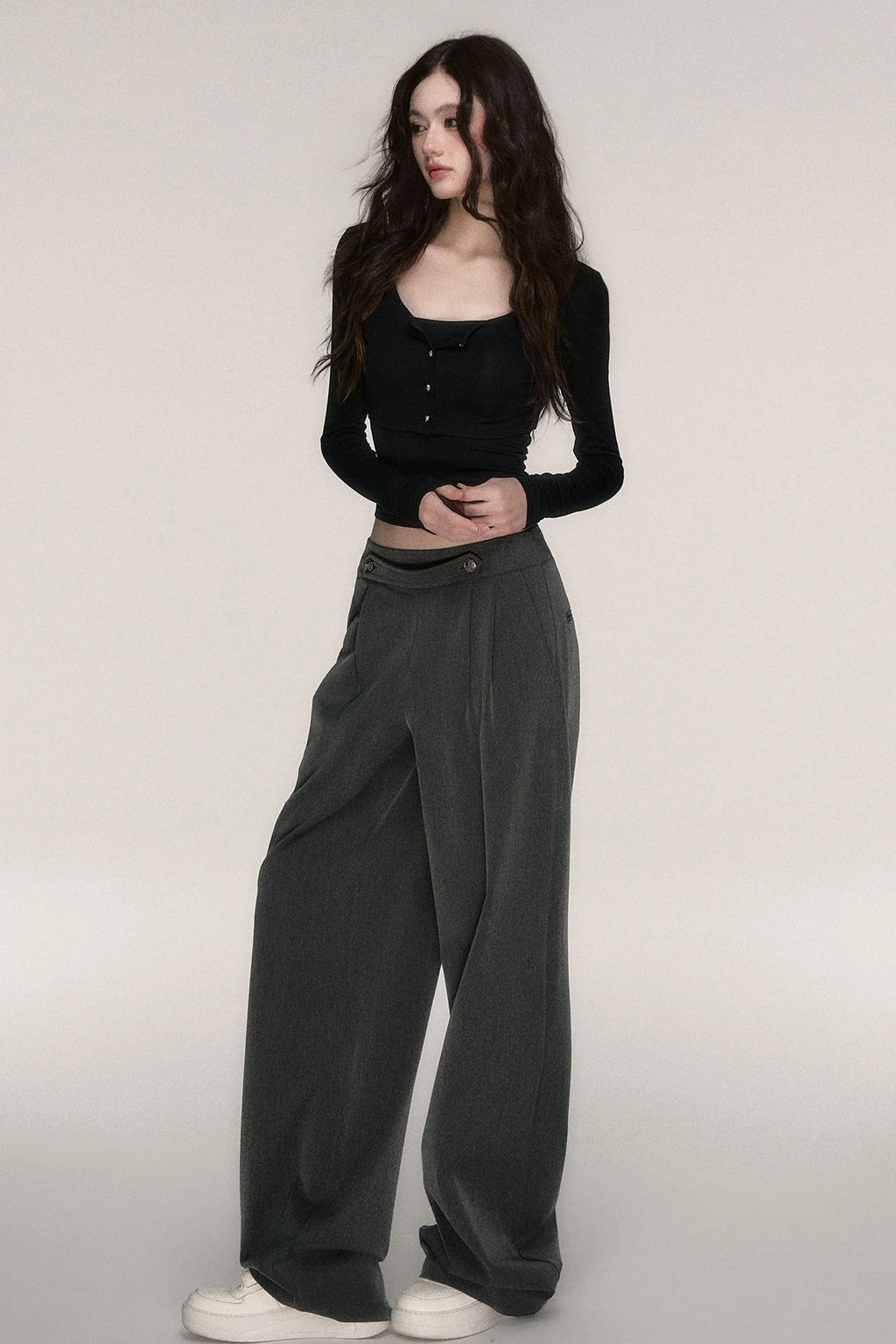 Long-Sleeved Top and Camisole Set