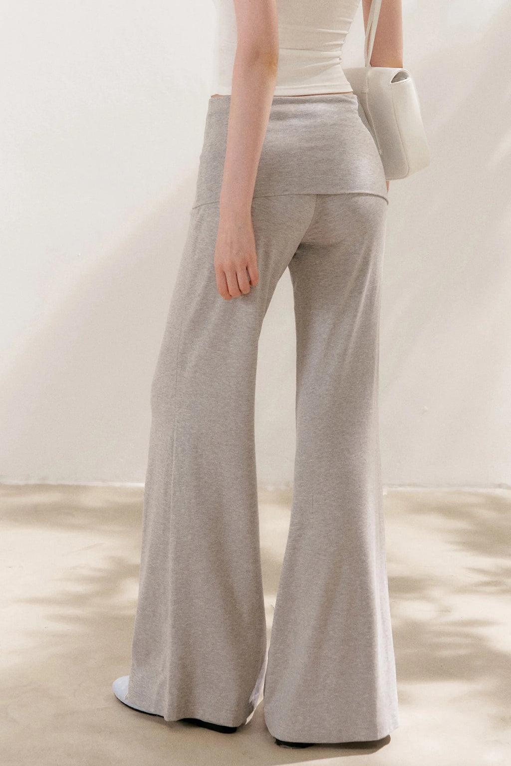 Wide Waist Straight Leg Knit Pants
