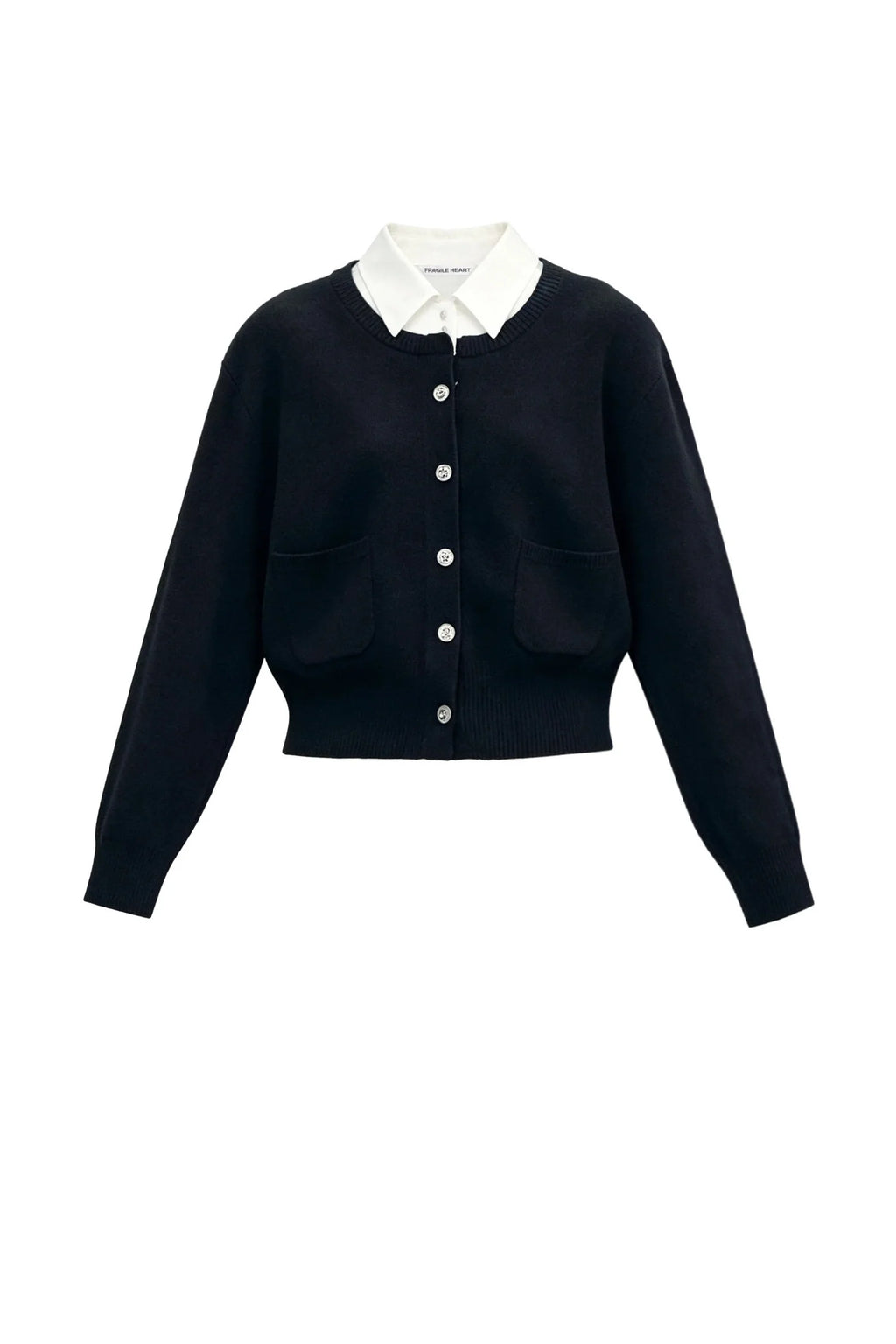 Retro Lapel Patchwork Knit Sweater Set-Up