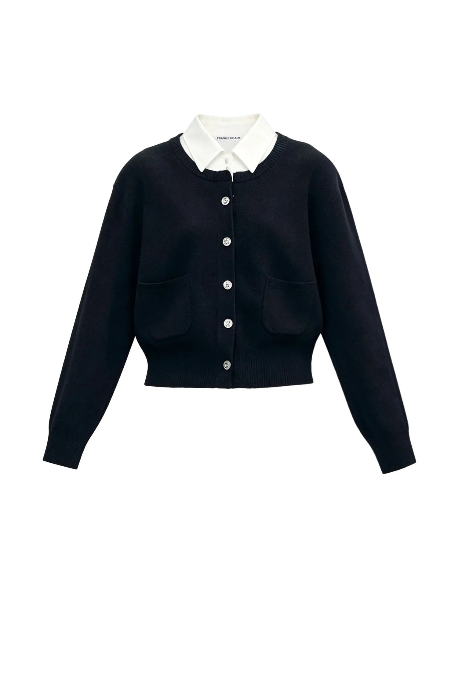 Retro Lapel Patchwork Knit Sweater Set-Up
