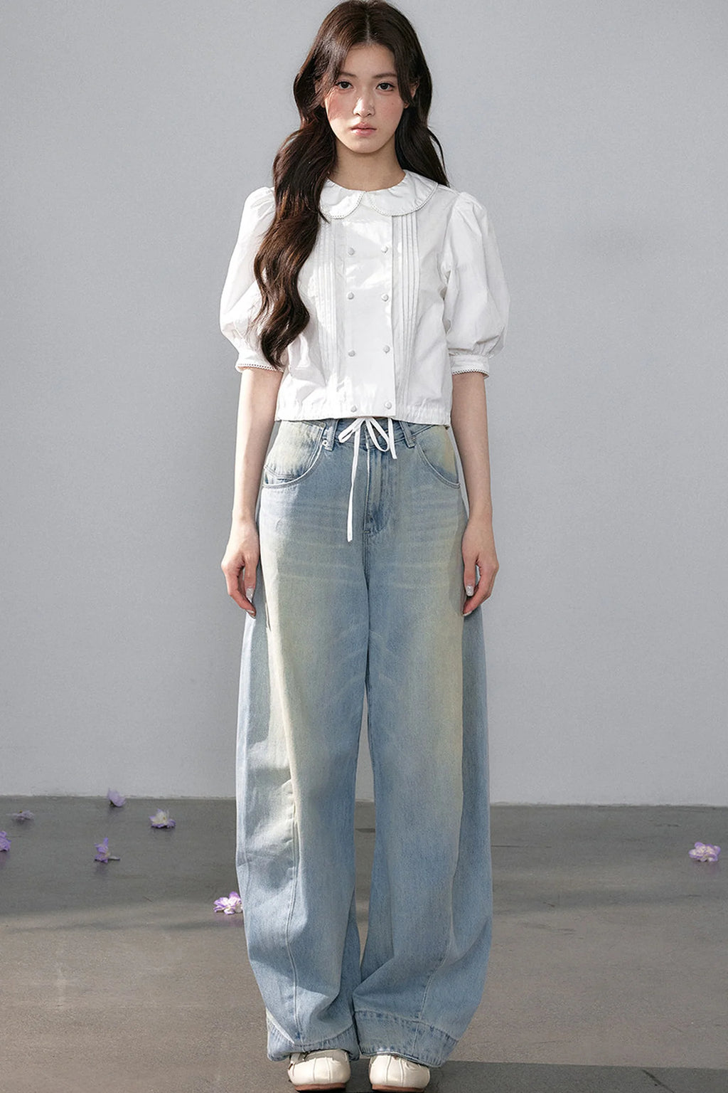 Wide-Leg Straight Jeans