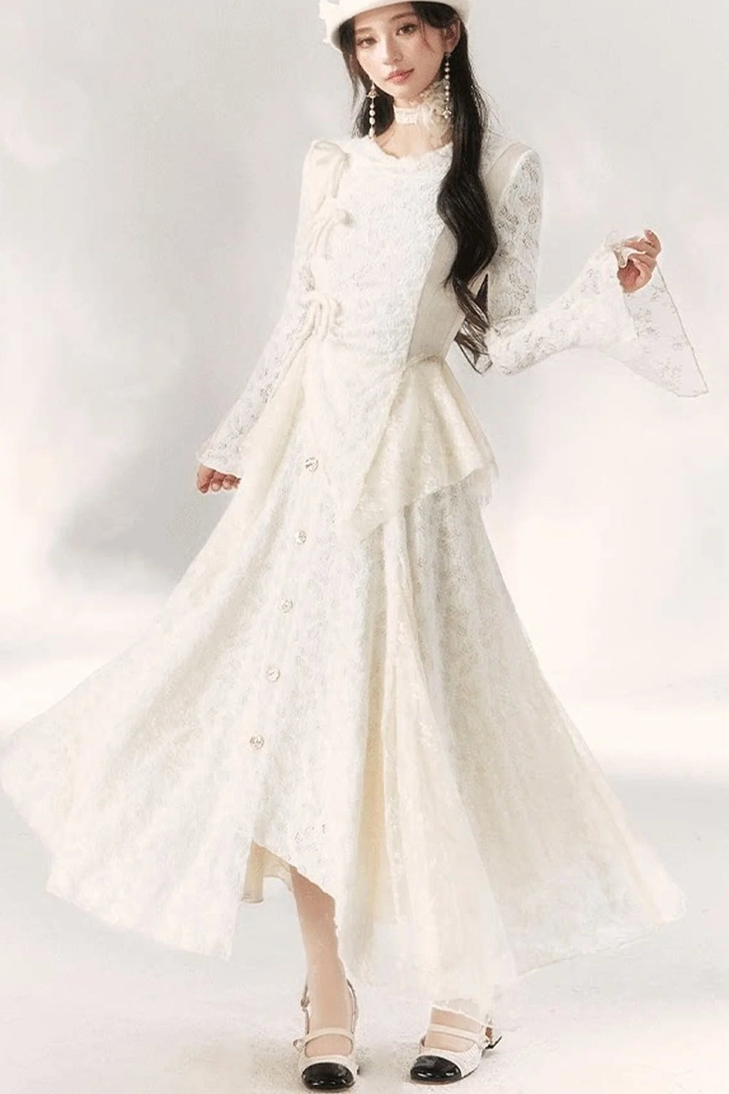 Butterfly Dream Knit Layered-Look and Skirt Set-Up