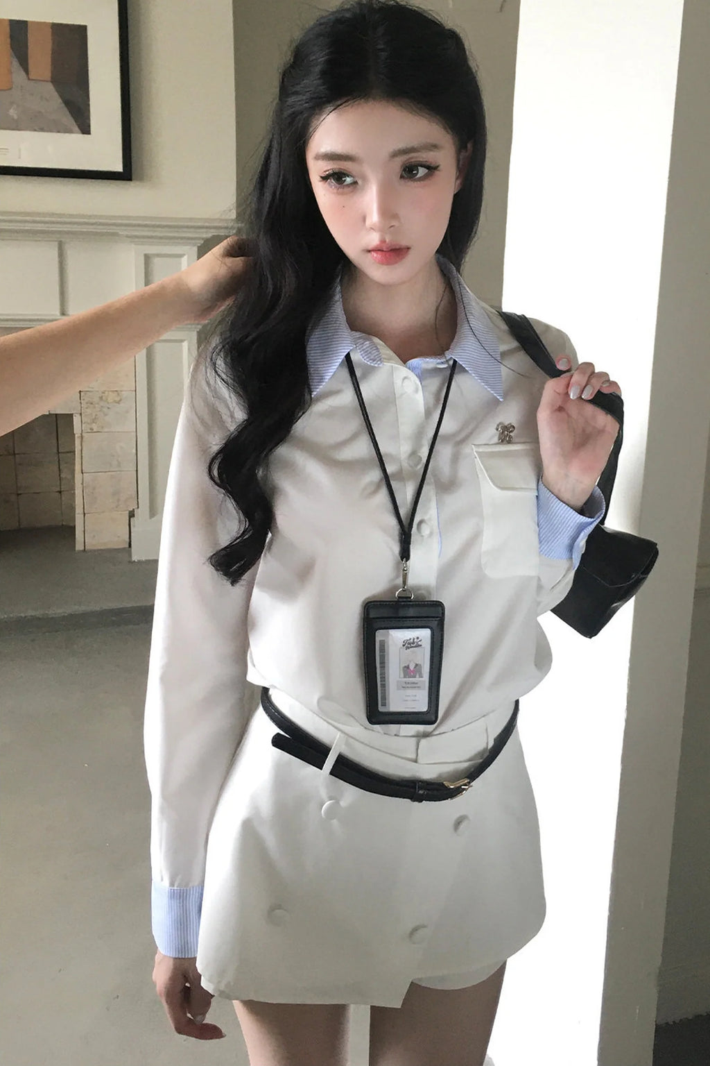 Elegant Shirt and Skirt Two-Piece Set-Up