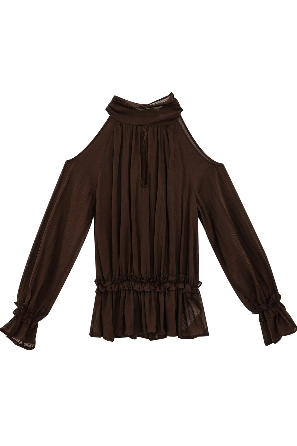 Retro Halterneck Off-Shoulder Ruffle Blouse