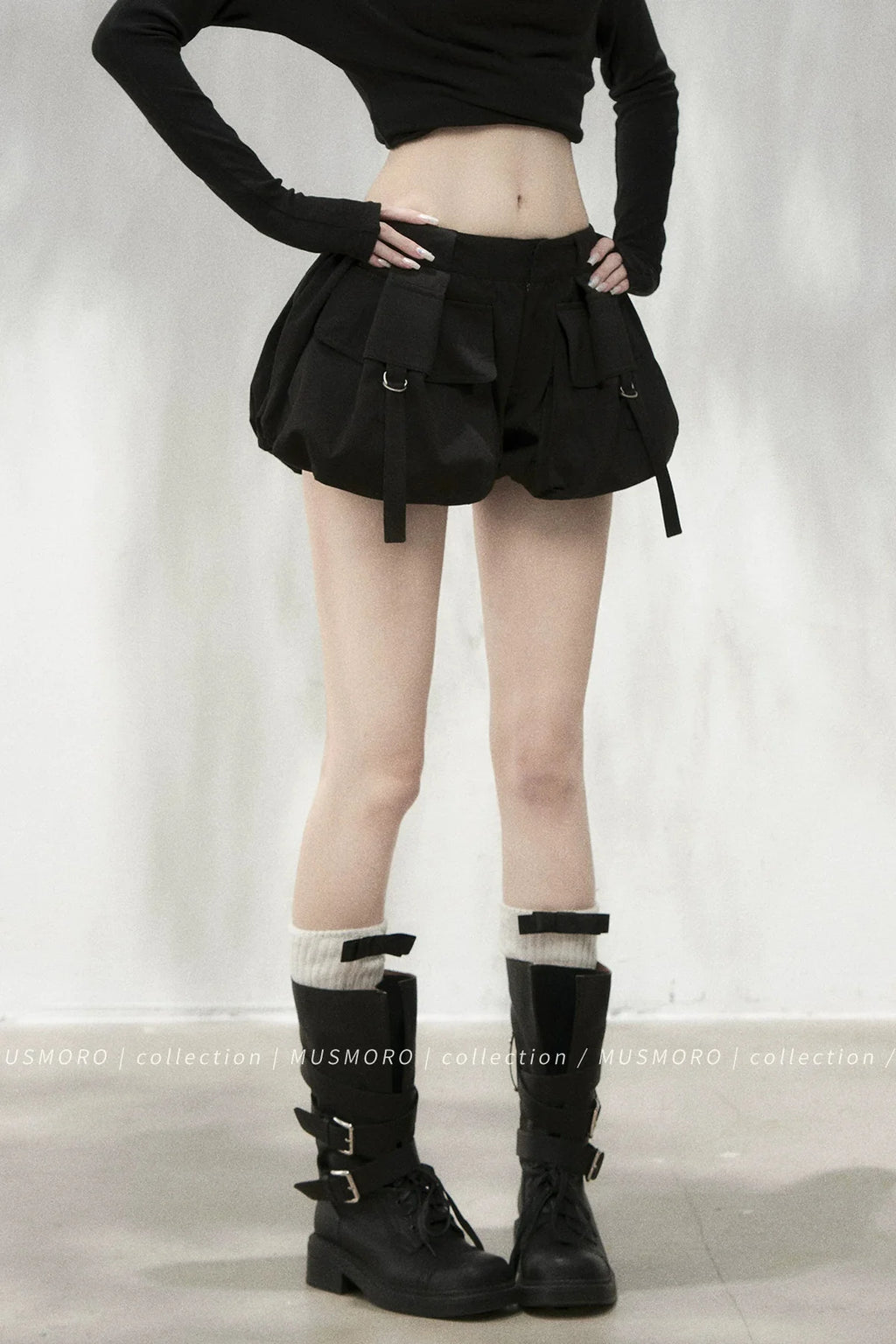 Vintage Puff Cargo Skirt Pants