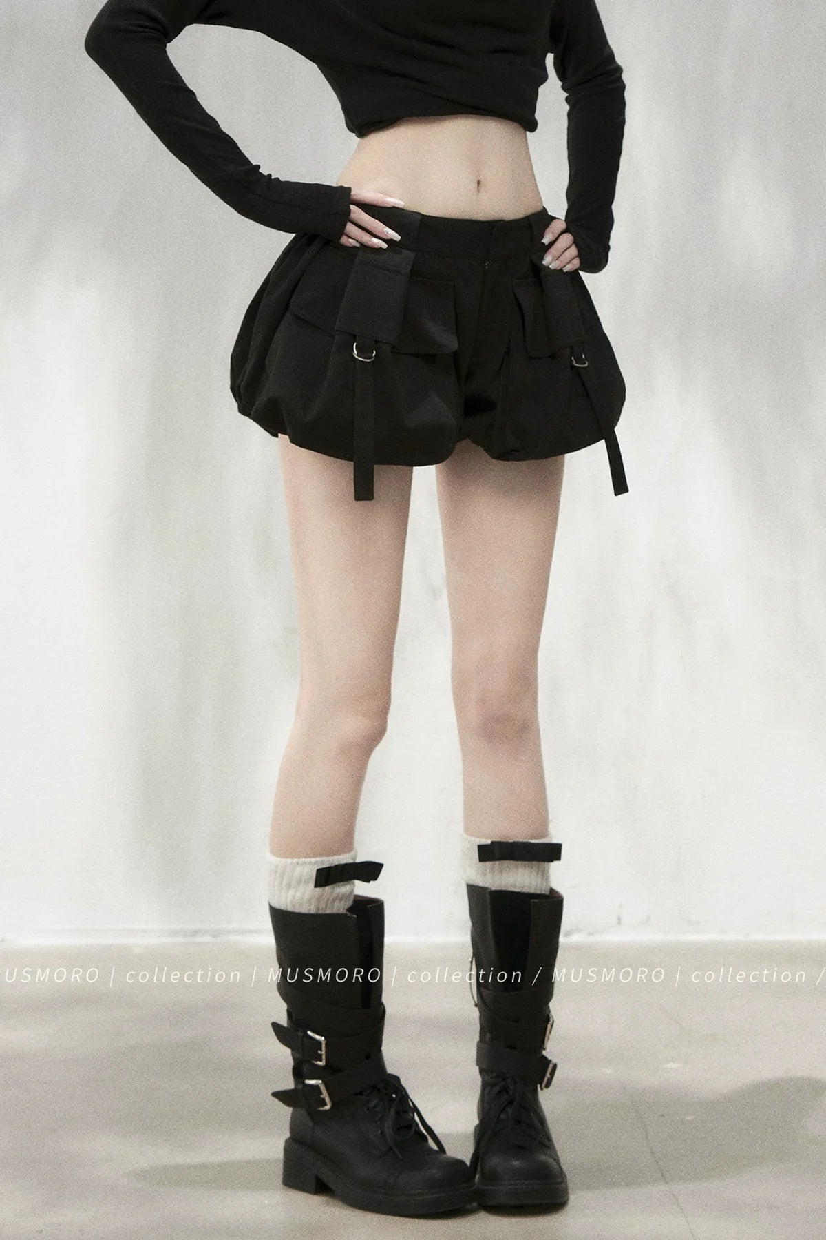 Vintage Puff Cargo Skirt Pants