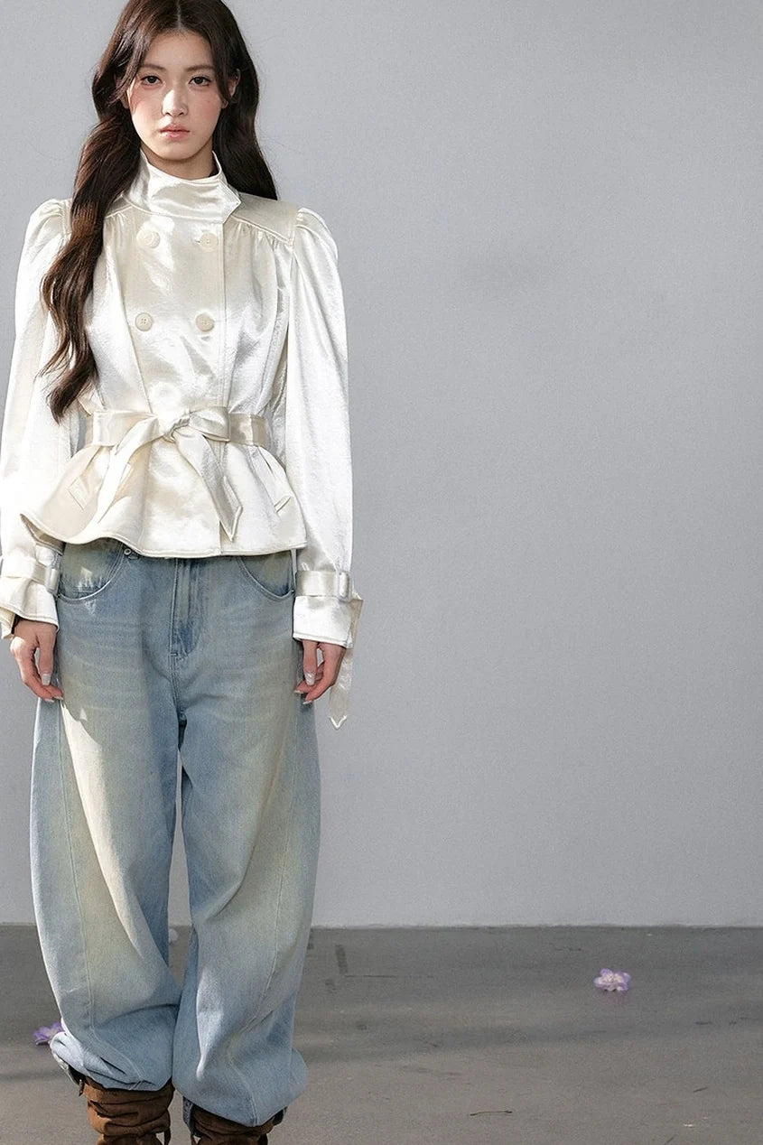 Wide-Leg Straight Jeans