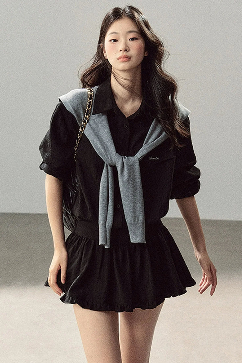 Night Whisper Shirt, Skirt Two-Piece and Jacket Set-Up