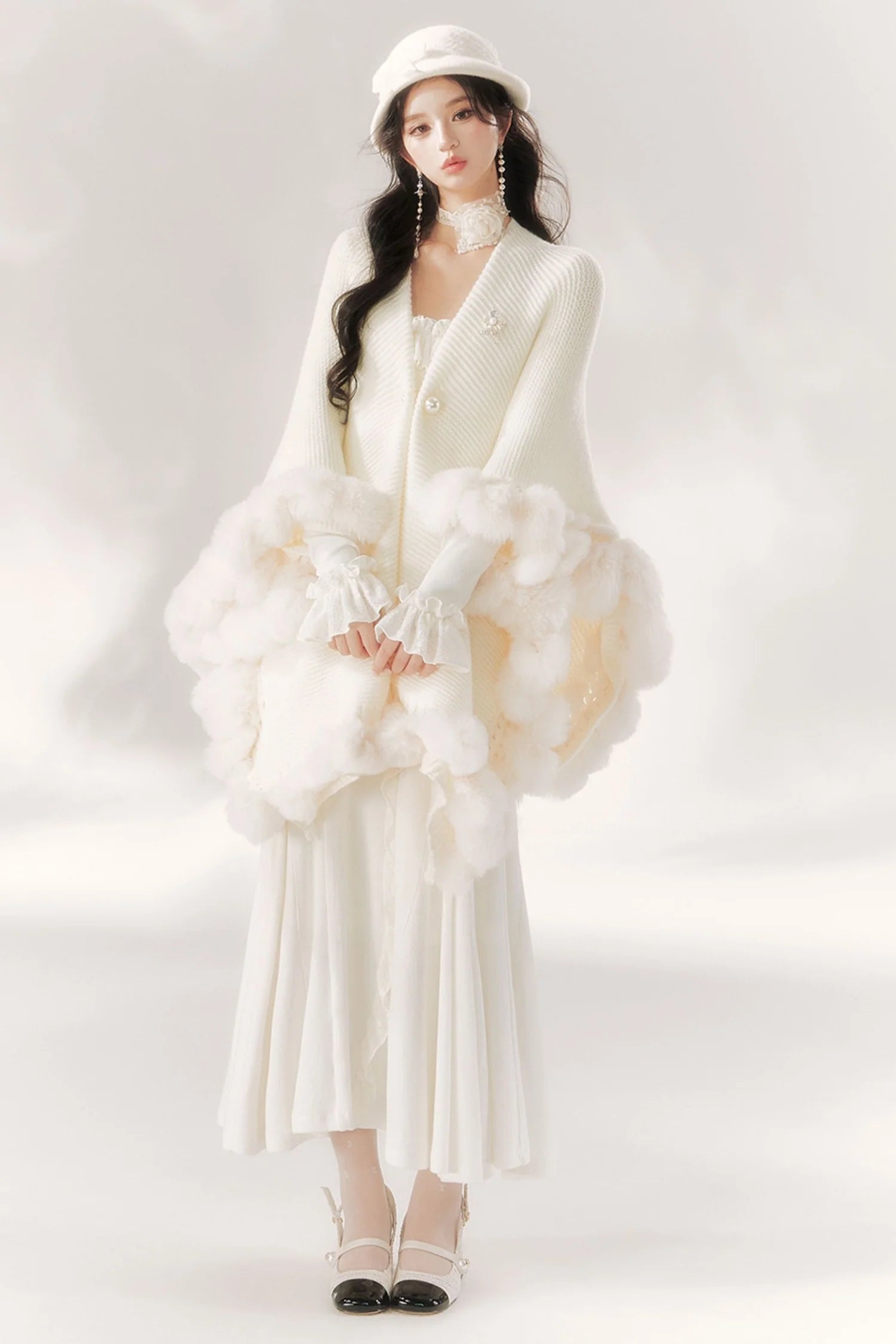 Bright Moonlight Ruffle Fishtail Dress