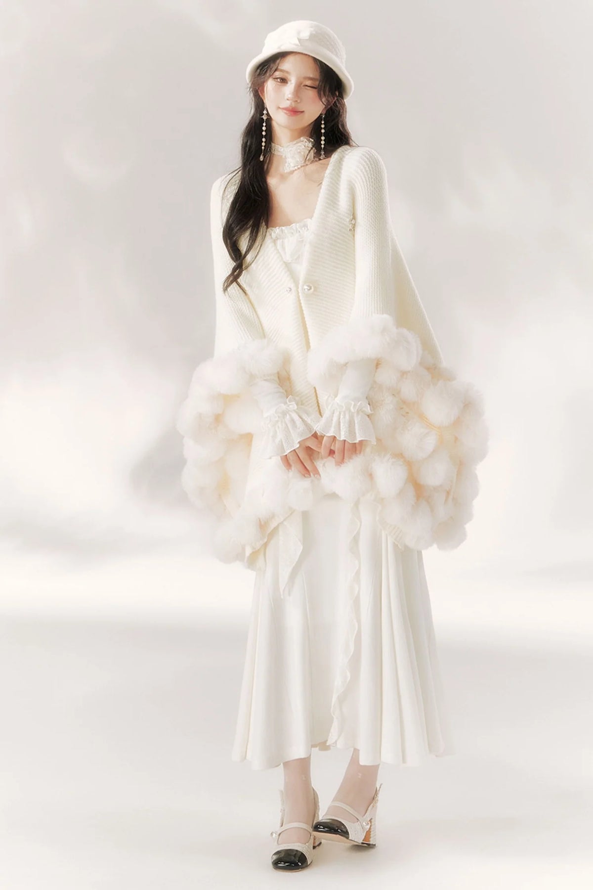 Bright Moonlight Ruffle Fishtail Dress
