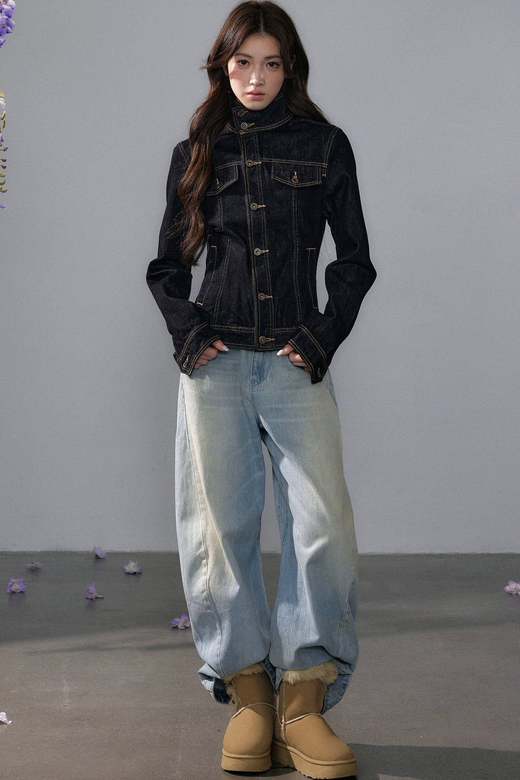 Wide-Leg Straight Jeans