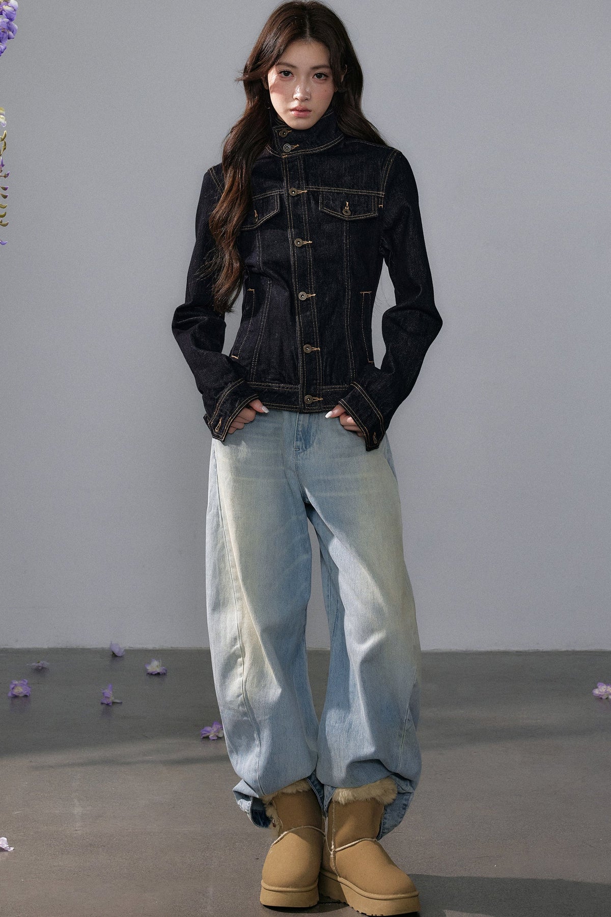 Wide-Leg Straight Jeans