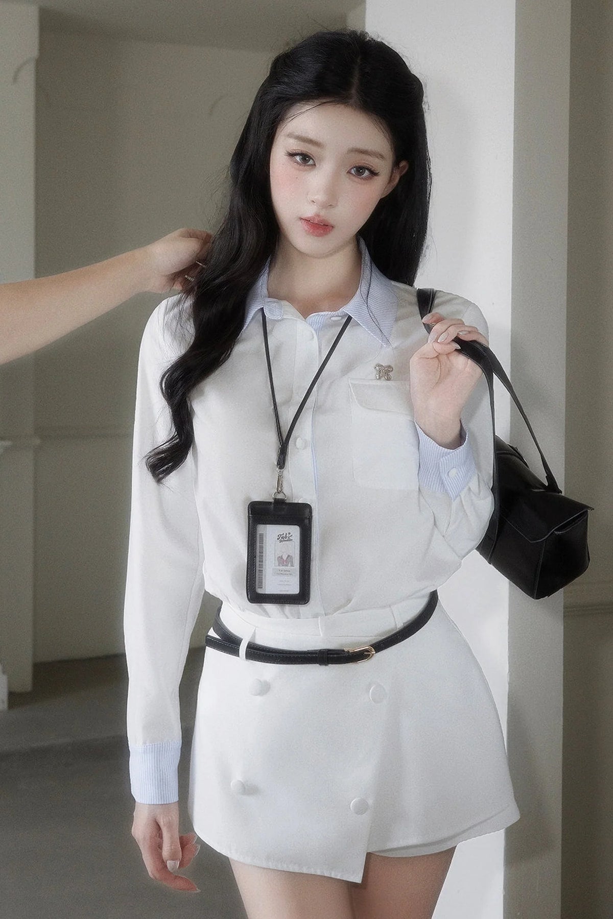 Elegant Shirt and Skirt Two-Piece Set-Up