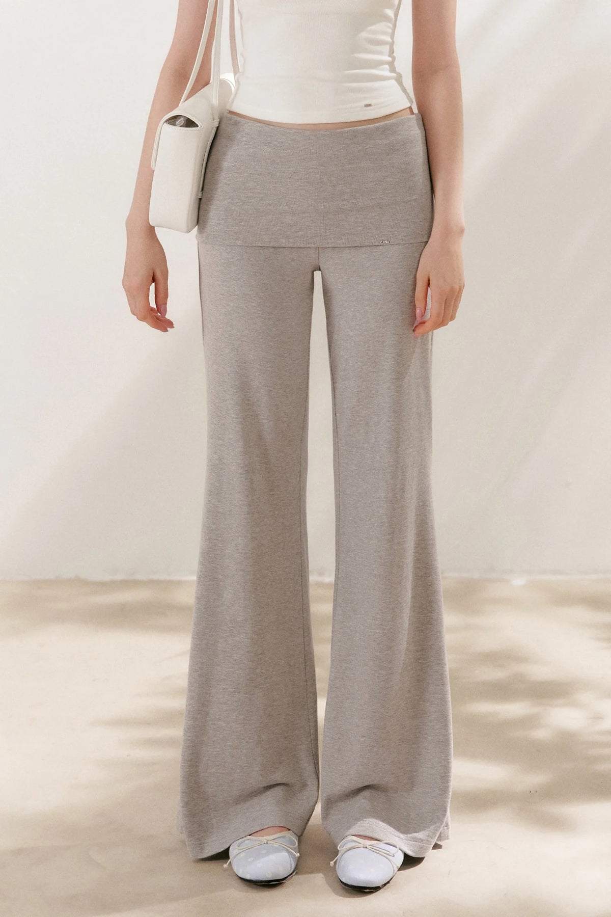 Wide Waist Straight Leg Knit Pants